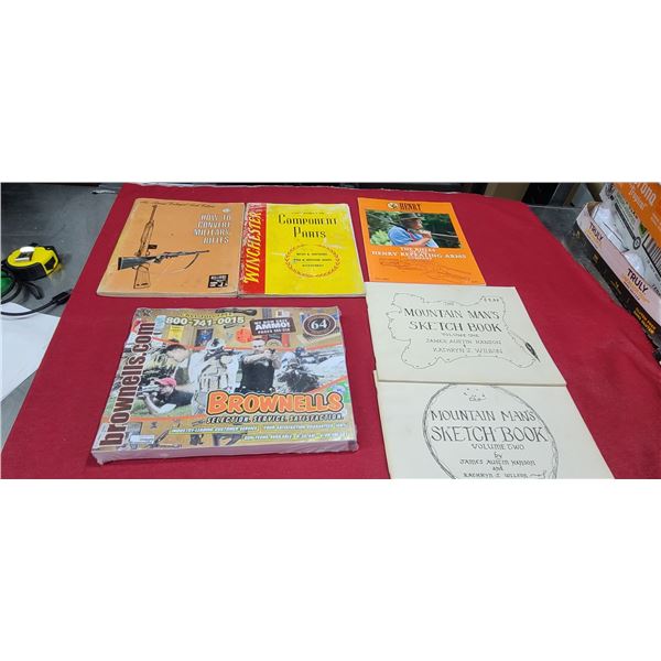 HOW TO CONVERT MILITARY RIFLES, WINCHESTER PARTS, THE MOUNTAIN MAN'S SKETCH BOOK VOL 1 AND 2, AND OT