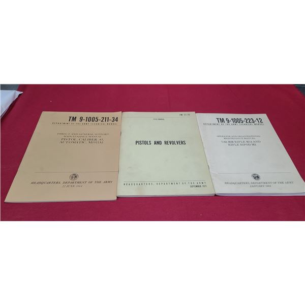 THREE MANUALS: .45AUTOMATIC M1911 A1, PISTOLS AND REVOLVERS AND 7.62MM RIFLE M14
