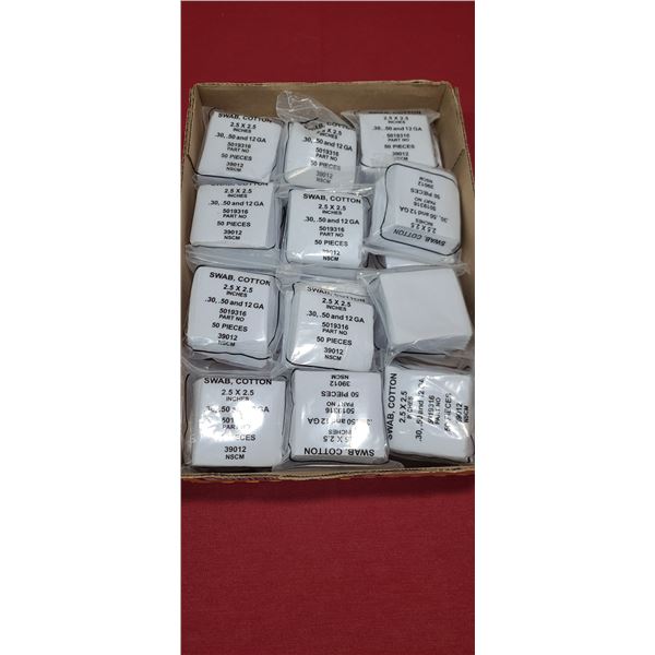 24 PACKS OF 50 PIECES OF COTTON SWAB CLEANING PATCHES FOR .30, 60, 12GA