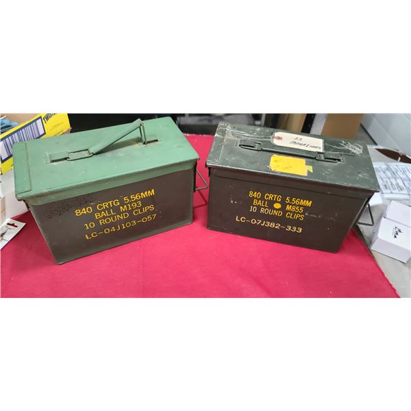TWO METAL AMMO CANS