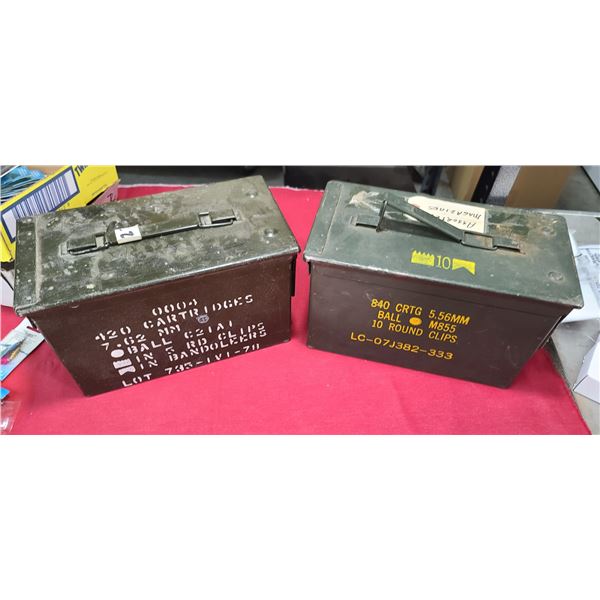 TWO METAL AMMO CANS