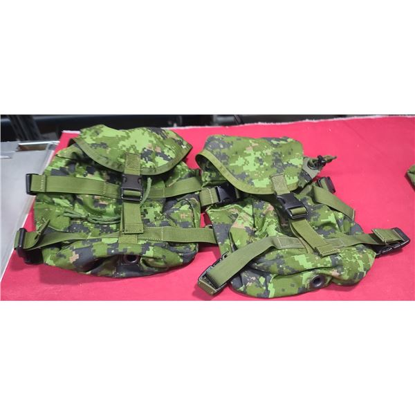 TWO CANADIAN MILITARY CAD PATTERN STORAGE BAGS/RUCKSACK ACCESSORY POUCH