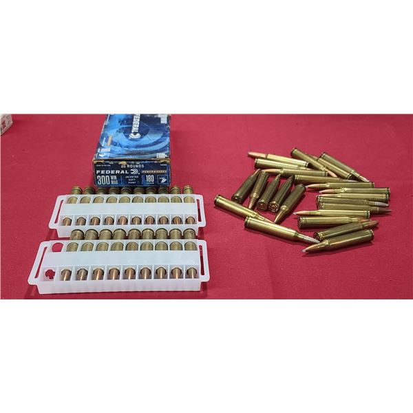 19 ROUNDS OF MIXED 300 WIN MAG AND SOME DENTED BRASS-  - NO SHIPPING ON THIS LOT
