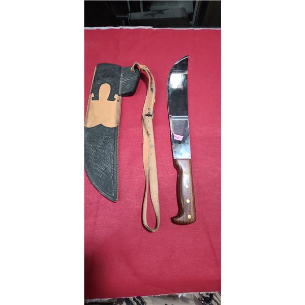 OJEDA SAYULA JAL. MEXICO MACHETE WITH LEATHER SHEATH