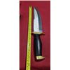 Image 15 : ASH 440C STEEL HUNTING BOWIE - CUSTOM MADE - BRASS GAURDS AND LEATHER SHEATH