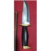 Image 19 : ASH 440C STEEL HUNTING BOWIE - CUSTOM MADE - BRASS GAURDS AND LEATHER SHEATH