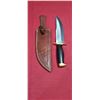 Image 1 : ASH 440C STEEL HUNTING BOWIE - CUSTOM MADE - BRASS GAURDS AND LEATHER SHEATH
