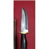 Image 5 : ASH 440C STEEL HUNTING BOWIE - CUSTOM MADE - BRASS GAURDS AND LEATHER SHEATH
