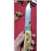 Image 15 : HAND MADE ANTLER/BONE HANDLE  - KNIFE - WITH HAND MADE SHEATH