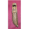Image 16 : HAND MADE ANTLER/BONE HANDLE  - KNIFE - WITH HAND MADE SHEATH