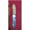 Image 3 : HAND MADE ANTLER/BONE HANDLE  - KNIFE - WITH HAND MADE SHEATH
