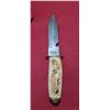 Image 4 : HAND MADE ANTLER/BONE HANDLE  - KNIFE - WITH HAND MADE SHEATH