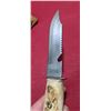 Image 5 : HAND MADE ANTLER/BONE HANDLE  - KNIFE - WITH HAND MADE SHEATH