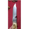 Image 6 : HAND MADE ANTLER/BONE HANDLE  - KNIFE - WITH HAND MADE SHEATH