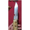 Image 7 : HAND MADE ANTLER/BONE HANDLE  - KNIFE - WITH HAND MADE SHEATH