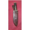 Image 18 : ASH 440C STEEL KNIFE WITH WALNUT HANDLE, BRASS GAURDS AND LEATHER SHEATH