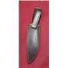 Image 19 : ASH 440C STEEL KNIFE WITH WALNUT HANDLE, BRASS GAURDS AND LEATHER SHEATH