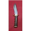 Image 5 : ASH 440C STEEL KNIFE WITH WALNUT HANDLE, BRASS GAURDS AND LEATHER SHEATH