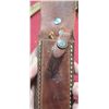 Image 16 : OJEDA BOWIE WITH ANTLER HANDLE AND ETCHINGS ON THE BLADE. COMES WITH SHEATH
