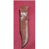 Image 18 : OJEDA BOWIE WITH ANTLER HANDLE AND ETCHINGS ON THE BLADE. COMES WITH SHEATH