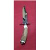 Image 3 : OJEDA BOWIE WITH ANTLER HANDLE AND ETCHINGS ON THE BLADE. COMES WITH SHEATH