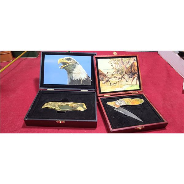 BOLD EAGLE AND DEER DECORATIVE KNIVES