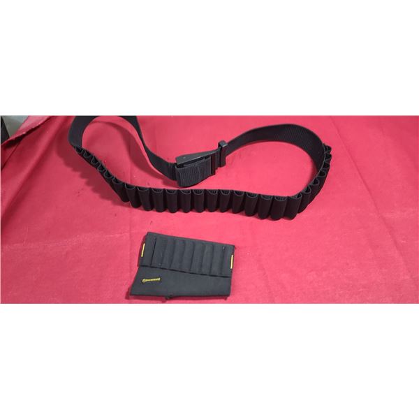 UNCLE MIKES 12GA BANDALIER AND BROWNING AMMO STOCK SLEEVE