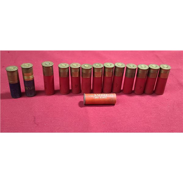 14 ASSORTED 12GA LEAD, MOSTLY #4 -2 3/4" NO SHIPPING ON AMMUNITION