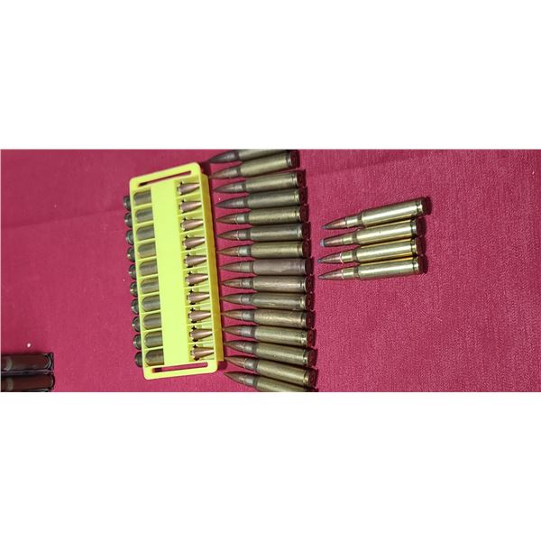 QTY25.308 BALL AMMO AND 4 OTHER .308 ROUNDS - NO SHIPPING ON AMMUNITION