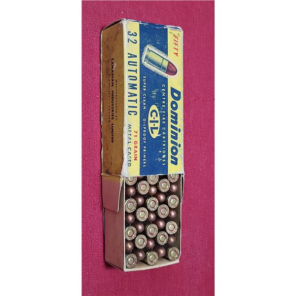 50 ROUNDS OF32 AUTOMATIC 71GR METAL CASE DOMINION NO SHIPPING ON AMMUNITION