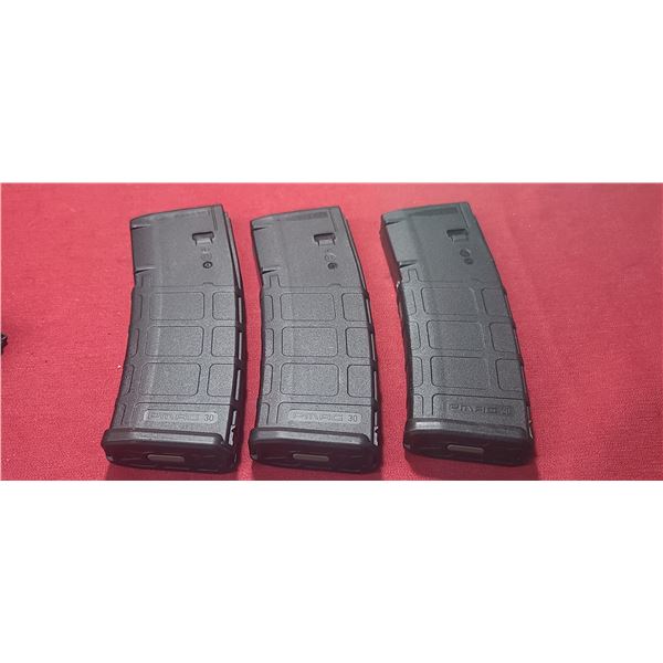 THREE 5.56X45MM PMAG FOR AR/M4 -PINNED AT5