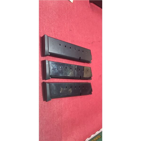 THREE MECGAR .45CAL MAGS