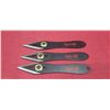 Image 4 : THREE FURY THROWING KNIVES IN SHEATH - KNIVES HAVE ADJUSTABLE WEIGHTS FOR VARIABLE SPIN