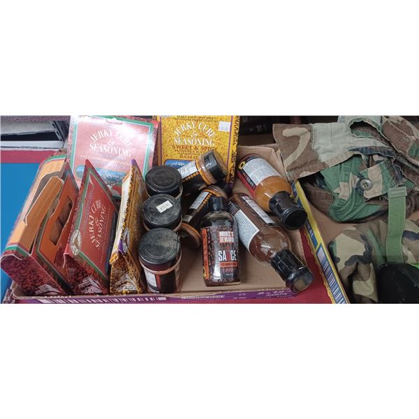 ASSORTED SAUCES. SPICES AND JERKY MIXES