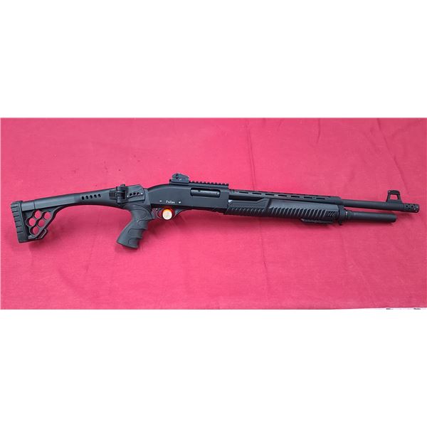 PALLAS PUMP ACTION 12GA WITH MAGAZINE TUBE EXTENSION- 20" BARREL/22" WITH FLASHGAURD - PISTOL GRIP W