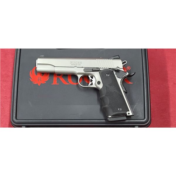 RUGER SR1911 .45 AUTO 5" BARREL - SILVER - SERIAL NUMBER:672-4482 - SALE OF PISTOL IS SUBJECT TO FED