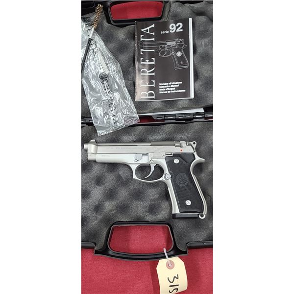 PIETRO BERETTA MODEL 92FS - CAL 9 PARABELLUM 5" BARREL LENGTH- SILVER - SERIAL NUMBER: M960352 IT18 
