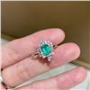 Image 4 : 18K Gold Emerald and Diamond Ring