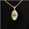 Image 1 : 18K Gold Teardrop Emerald Pendant