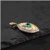 Image 3 : 18K Gold Teardrop Emerald Pendant