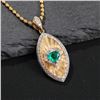 Image 4 : 18K Gold Teardrop Emerald Pendant