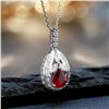 Image 4 : 18K Gold Teardrop Ruby Pendant
