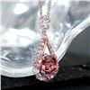 Image 3 : 18K Gold Pink Tourmaline Teardrop Pendant