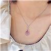Image 4 : 18K Gold Pink Tourmaline Teardrop Pendant