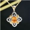 18K Gold Spessartine Garnet Floral Necklace