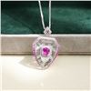 18K Gold Pink Sapphire Crystal Pendant