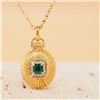 18K Gold Radiant Emerald Pendant