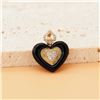 18K Gold Black Onyx Heart Pendant