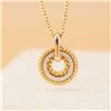18K Gold Diamond Circle Pendant