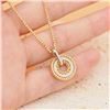 Image 2 : 18K Gold Diamond Circle Pendant